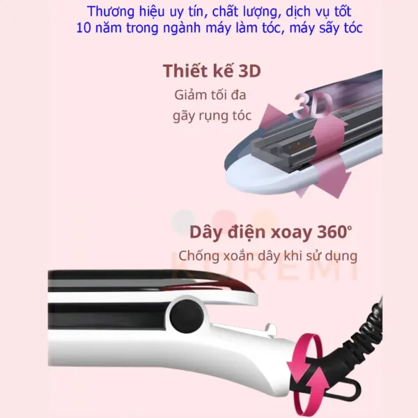 Máy duỗi tóc, kẹp thẳng, ép tóc, uốn cúp xoăn lọn đa năng Koremi NA_8868 - Ảnh 7