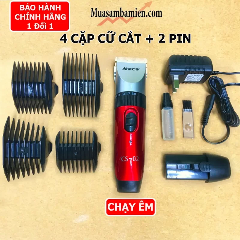 Tông đơ cắt tóc trẻ em, gia đình, tiệm tóc 2 pin chạy êm