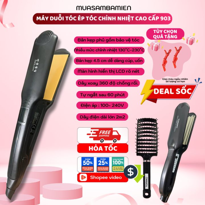 Máy duỗi tóc ép tóc chỉnh nhiệt 903 bản lớn Máy duỗi tóc ép tóc chỉnh nhiệt 903 bản lớn