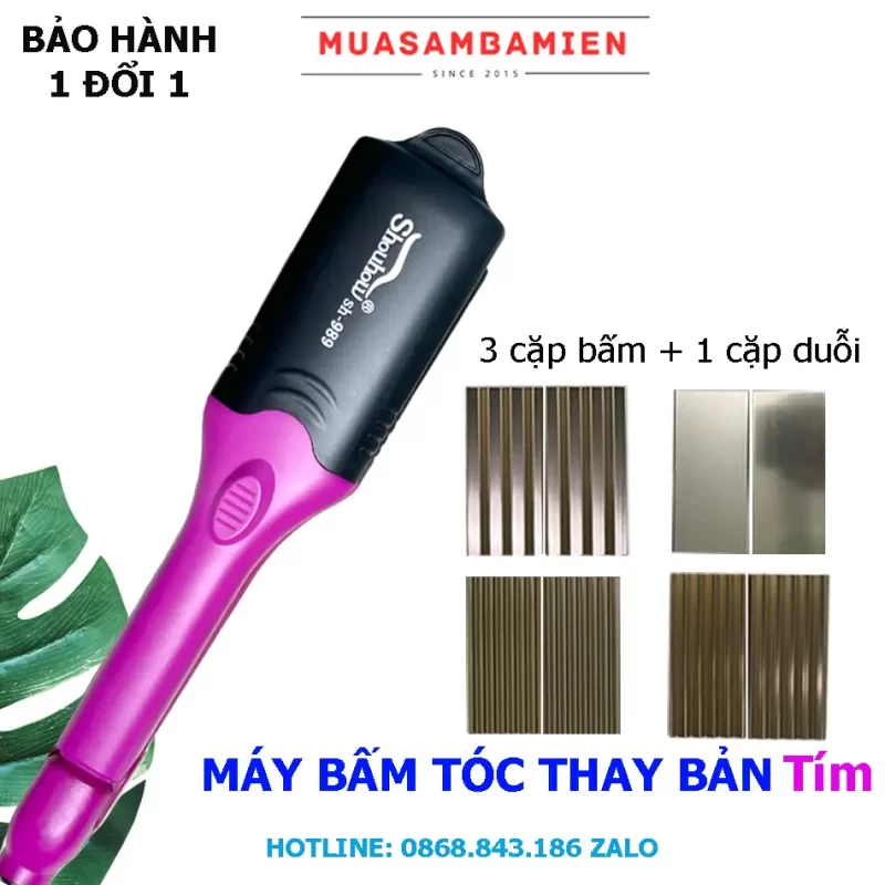 Máy bấm duỗi tóc Chỉnh nhiệt cao cấp 989