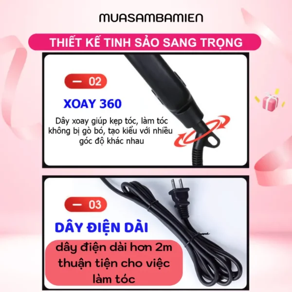 Máy duỗi tóc chỉnh nhiệt cao cấp hàn quốc Koremi 369 bản lớn - Hình ảnh 9