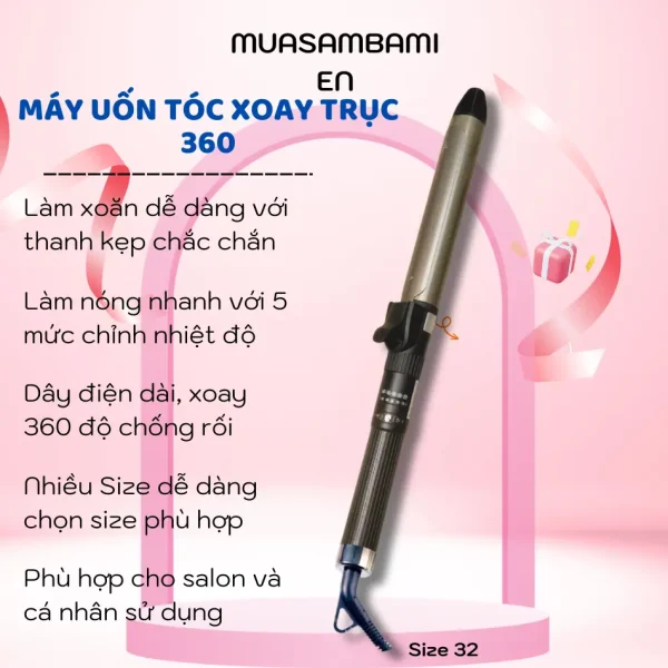 Máy uốn tóc xoăn Hàn Quốc Koremi tự xoay trục 360 độ, máy làm tóc xoăn lọn to, nhỏ Chuyên nghiệp cho Salon - Hình ảnh 10