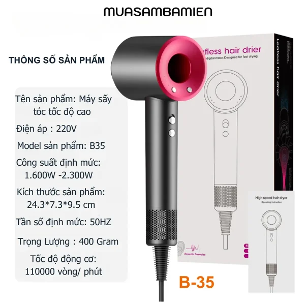 Máy sấy tóc, máy sấy tóc ion âm B35 - Ảnh 7