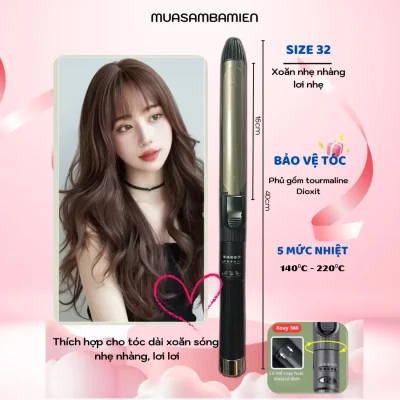 máy uốn tóc xoăn lọn koremi, máy uốn tóc hippe