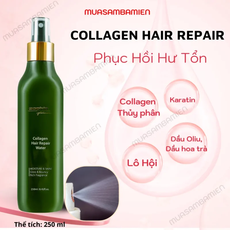 Xit duong toc COLLAGEN PHUC HOI TOC Collagen Hair Repair Water 4