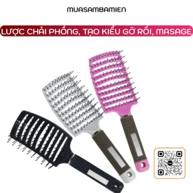 Lược Chải Tóc Gỡ Rối Massage Bản Lớn Cong. Bí Quyết Cho Mái Tóc Suôn Mượt