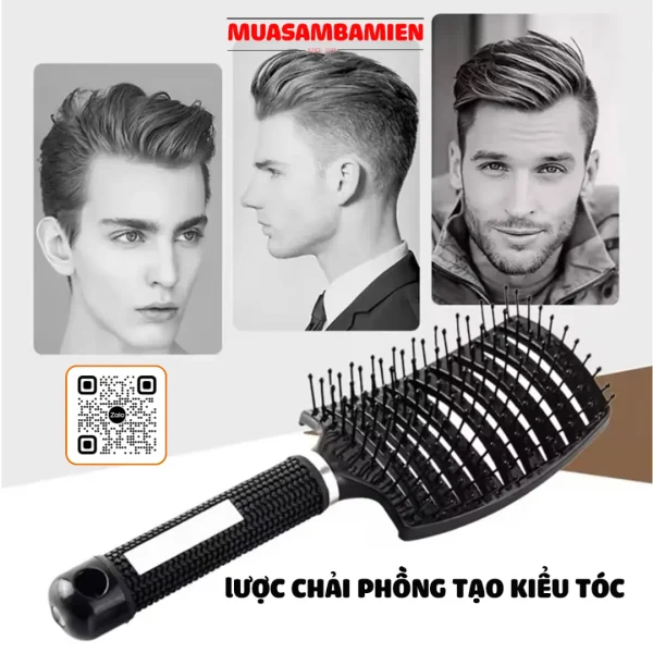 Lược Chải Tóc Gỡ Rối Massage Bản Lớn Cong. Bí Quyết Cho Mái Tóc Suôn Mượt - Hình ảnh 2