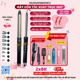 Máy uốn tóc xoăn Hàn Quốc Koremi trục xoay 360 độ chuẩn salon
