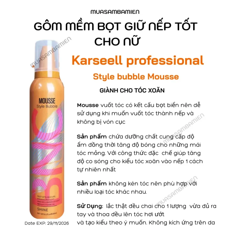 Gel bọt tạo kiểu tóc Karseell BNC