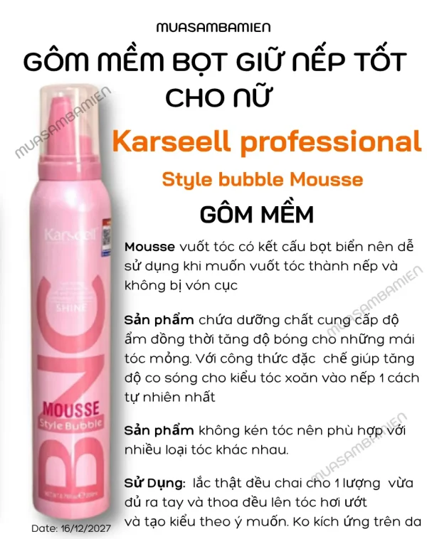 Gôm mềm Karsell tạo kiểu tóc giữ nếp tóc xoăn