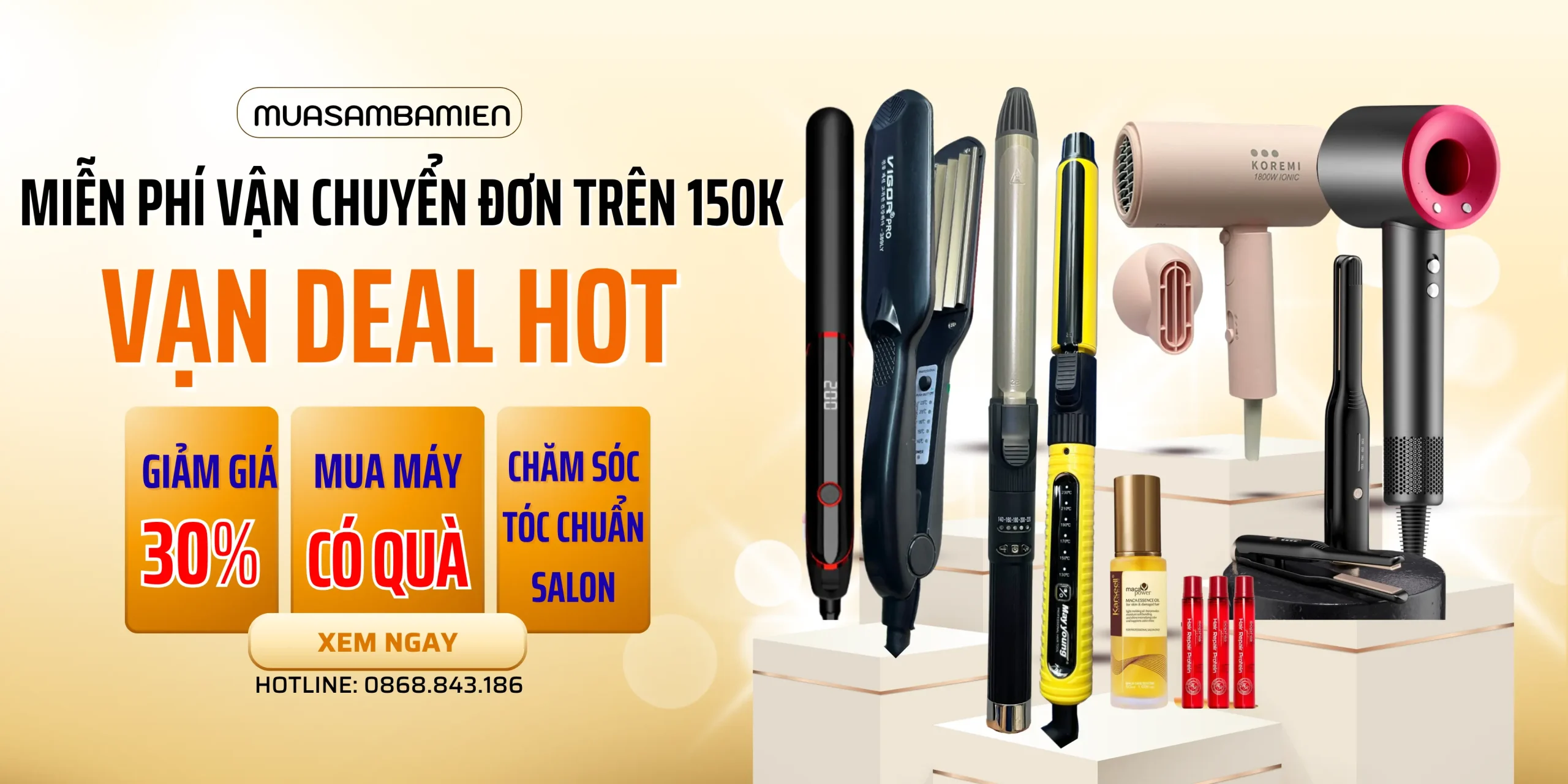 Banner Sale Khuyen mai My pham Lam dep Thanh lich Nu tinh Vang 1 1 scaled