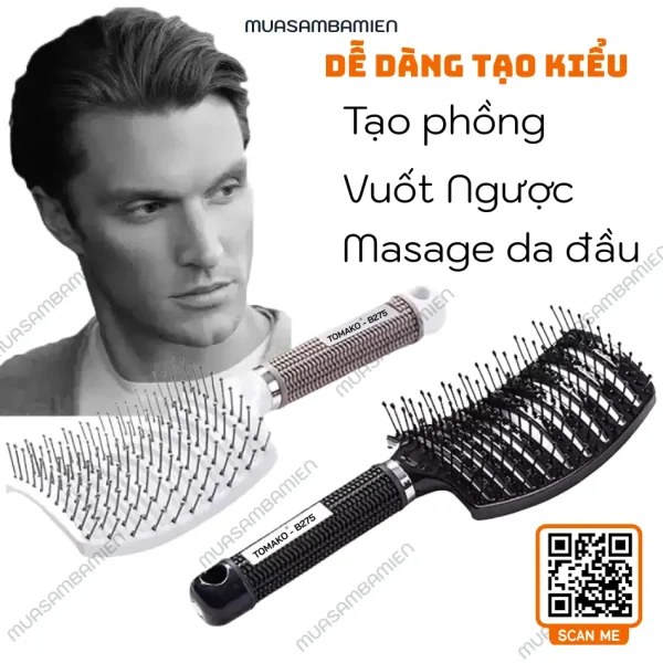 Lược chải tóc, Lược chải phồng tóc masage Tomako B275 cao cấp - Hình ảnh 12