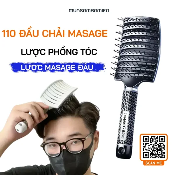 Lược chải tóc, Lược chải phồng tóc masage Tomako B275 cao cấp - Hình ảnh 5
