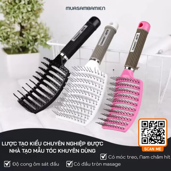 Lược chải tóc, Lược chải phồng tóc masage Tomako B275 cao cấp - Hình ảnh 10