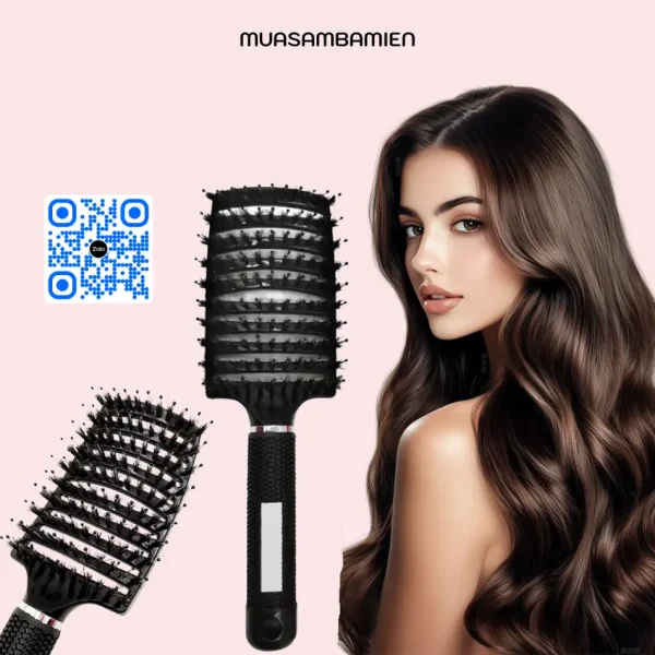 Lược chải tóc B275 có lông mềm, Gỡ rối nhẹ nhàng, massage thư giãn, tạo kiểu chuẩn salon - Ảnh 2