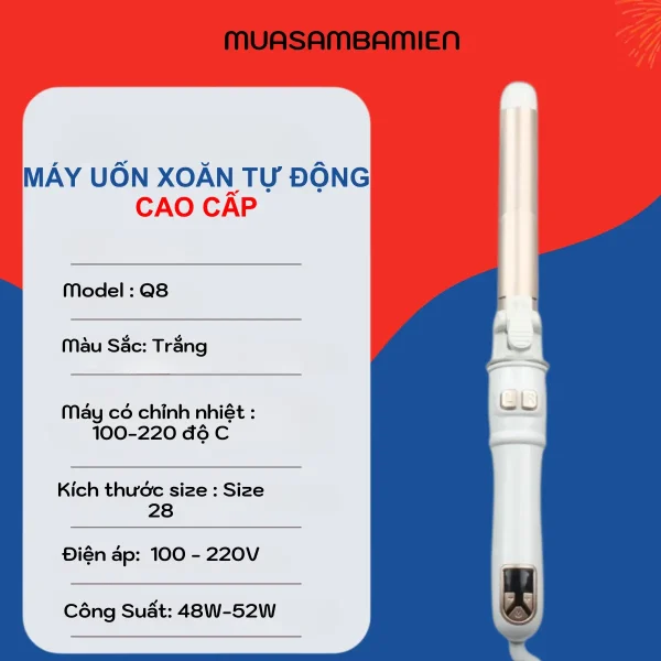 Máy Uốn Tóc Tự Động Cao Cấp Q8 Tạo Kiểu Nhanh, Giữ Nếp Lâu - Ảnh 8