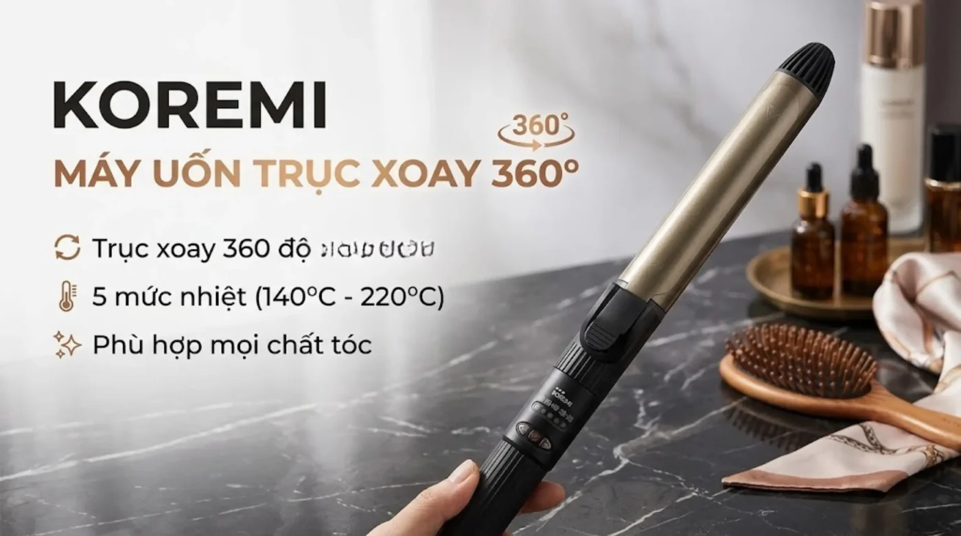  Máy Uốn Tóc Tự Xoay 360 Độ Koremi