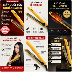 Alternative view of Máy Duỗi Tóc K516 Chỉnh Nhiệt Cao Cấp Chuẩn Salon