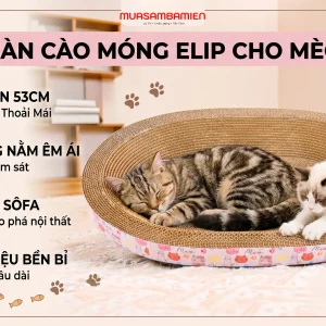 Alternative view of Bàn Cào Móng Cho Mèo Hình Elip Size 53cm, 46cm - Vừa Nằm Vừa Cào, Bảo Vệ Sofa