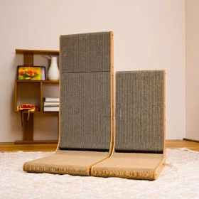 Bàn Cào Móng Chữ L Cho Mèo Ghép bằng Gỗ MDF + Đồ Chơi, Bền Đẹp