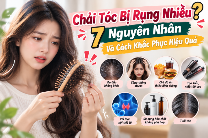 Nguyên nhân chải tóc bị rụng nhiều cách khắc phục Chai Toc Rung Nhieu 7 Nguyen Nhan scaled