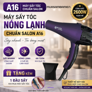 Máy Sấy Tóc A16 Chuẩn Salon Dây Dài, Nóng Lạnh 2 chế độ mát 2 chế độ nóng